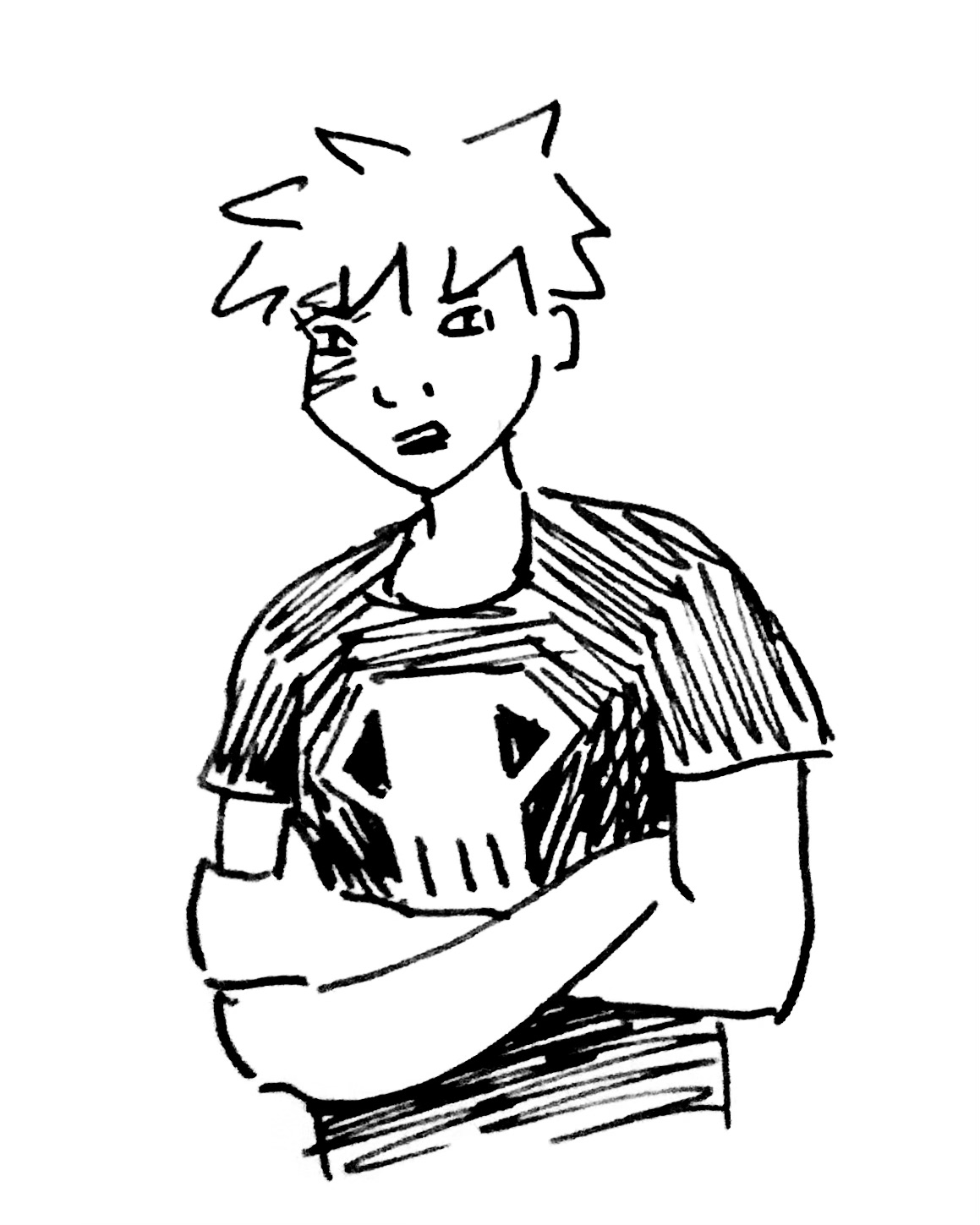 bakugou stands with his arms crossed